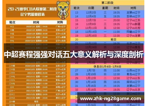 中超赛程强强对话五大意义解析与深度剖析