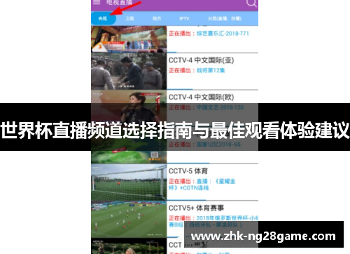 世界杯直播频道选择指南与最佳观看体验建议
